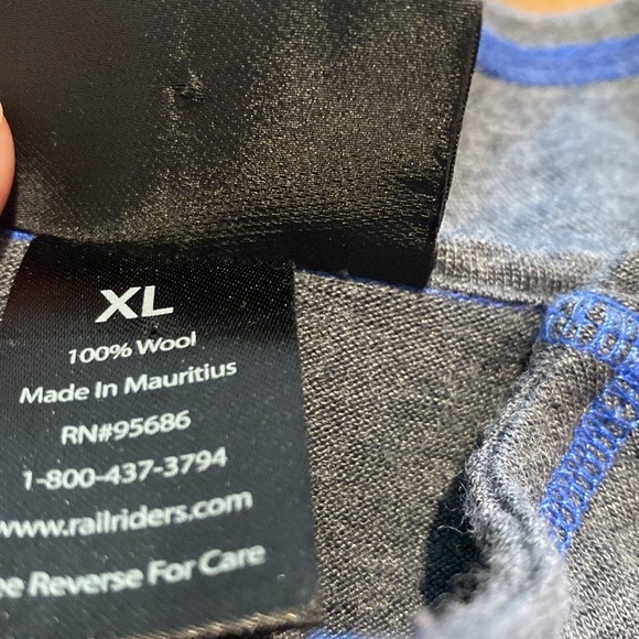 Wool L/S Half Zip Scranton/Wilkes-Barre RailRiders Top Sweater Blue Gray XXL - Picture 4 of 11